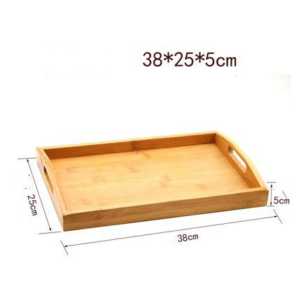 Bamboo Double Ear Rectangular Tea Set Tray