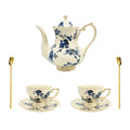Retro Gold-Trim Ceramic Tea Cups & Saucers Set — view 6