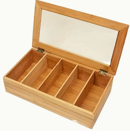 Bamboo Compartment Organiser for Tea and Jewellery