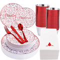 Red Disposable Dinnerware Set, 175 pc