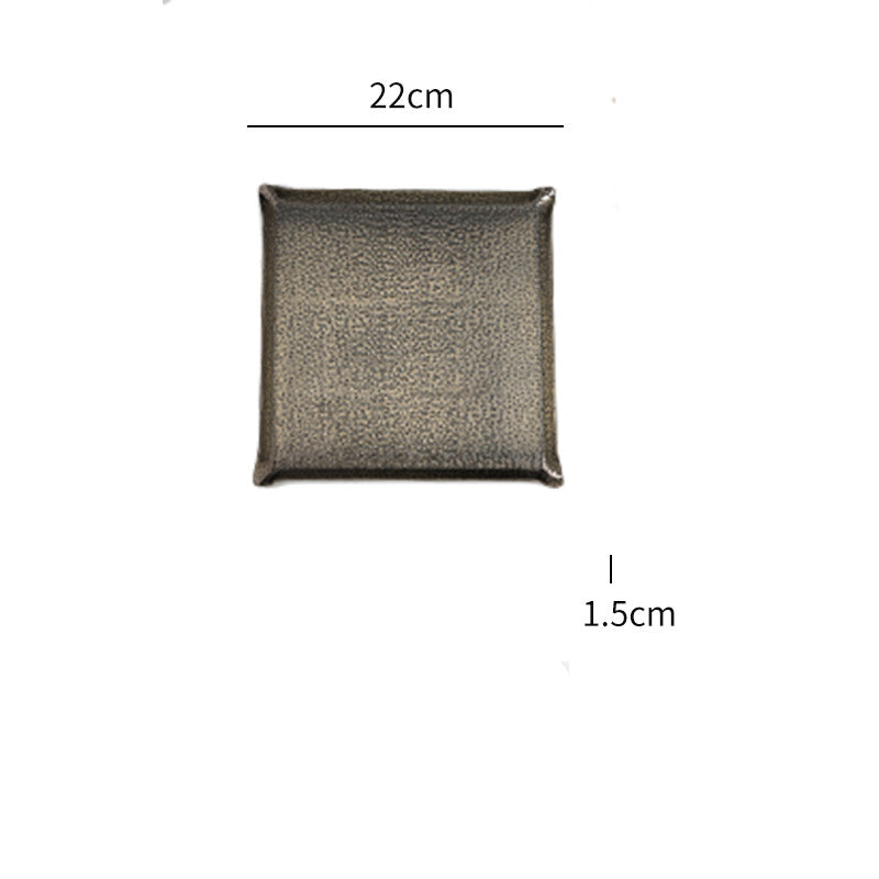Gold Hammered Stainless Steel Serving Tray