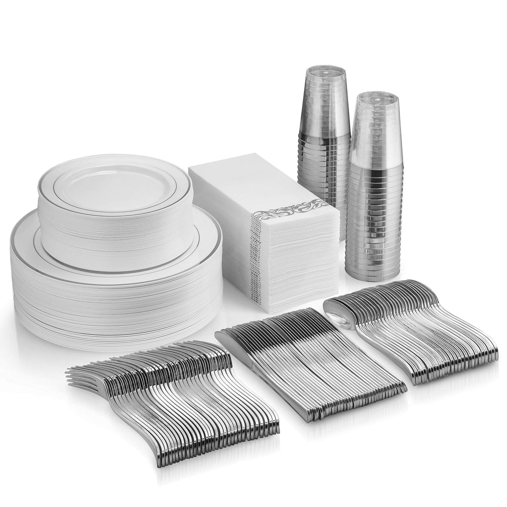 350ct Elegant Silver Dinnerware Combo - Complete Set for 50 — view 2