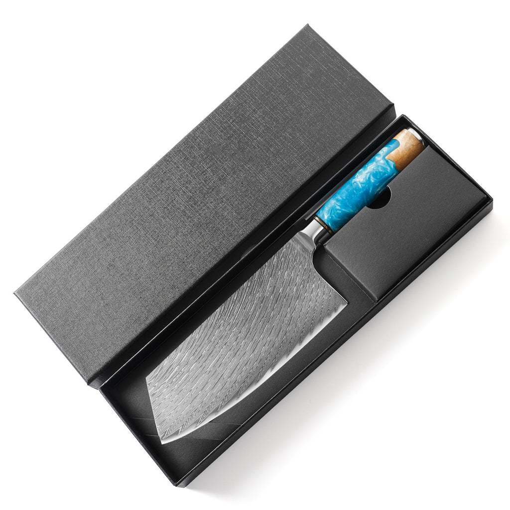 Damascus Pattern Steel Chef Knife & 7-Piece Set