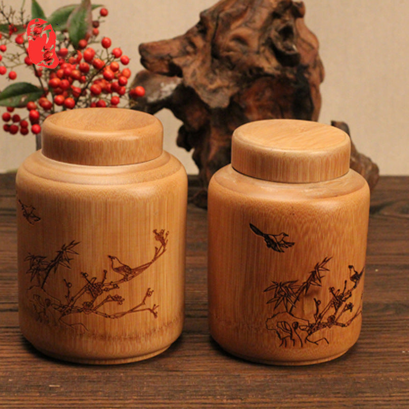 Natural Bamboo Tea Canister