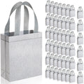 Silver Glitter Non-Woven Gift Tote Bags, 48 ct