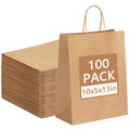 Brown Kraft Paper Gift Bags with Handles, 10 x 5 x 13 in, 100 ct
