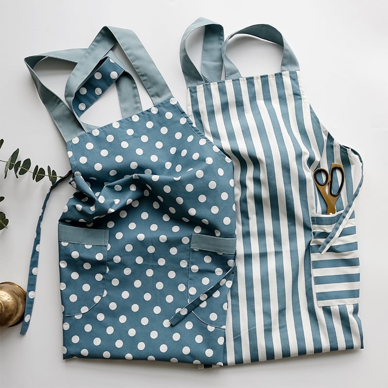 Blue Polka Dot Vest-Style Apron