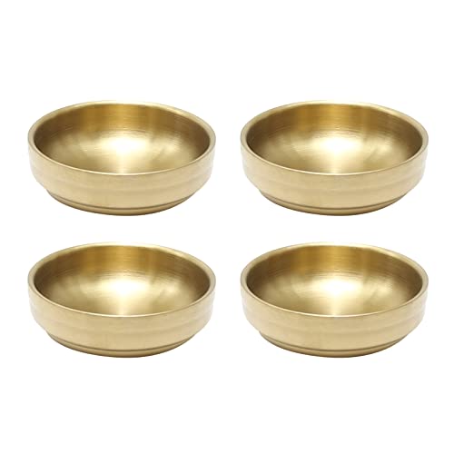 Gold Stainless Steel Sauce Dishes, 3.5 in, Set of 4