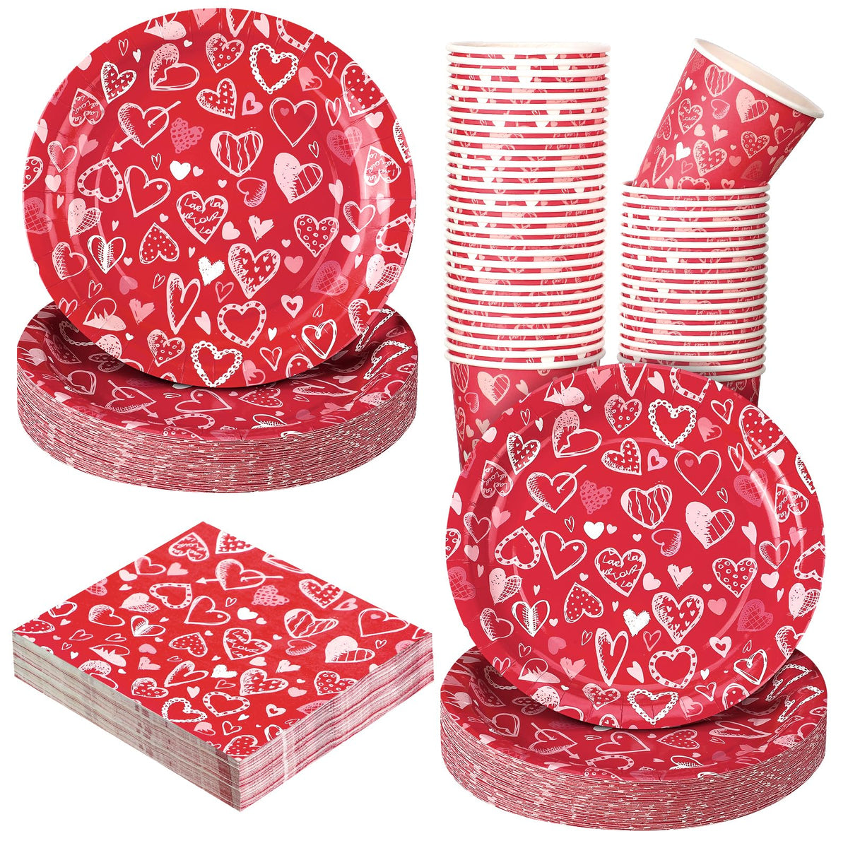 Valentine's Day Party Kit for 50, 200 pc