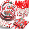 Cardinal Christmas Tableware Set for 25, 200 pc