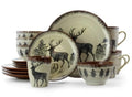 Elama Stoneware Elk Dinner Set, 16-Piece