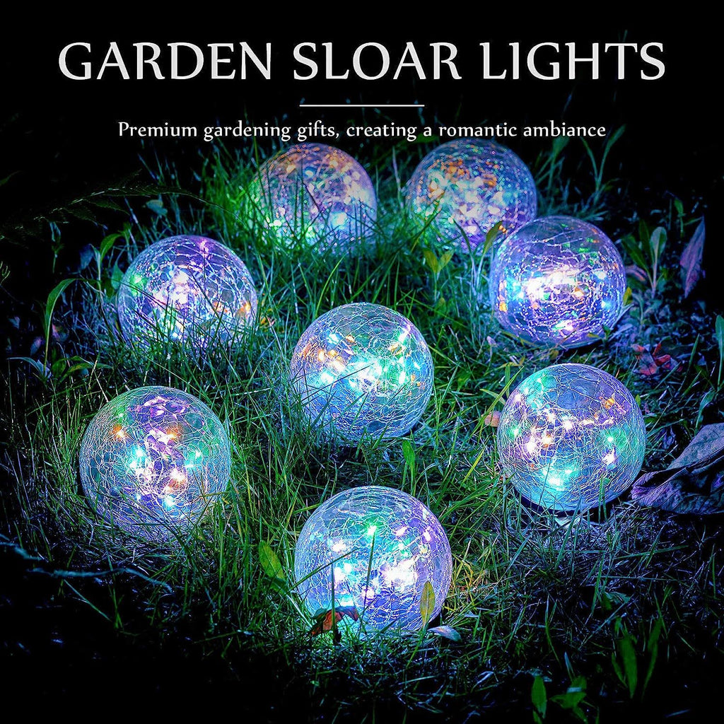 Solar Crackle Glass Ball Garden Light