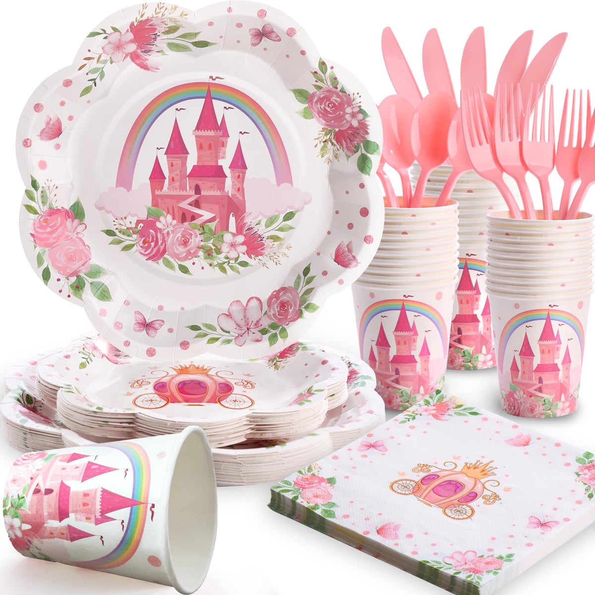Princess Party Tableware Set for 25, 175 pc