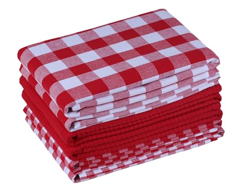 Cotton Kitchen Towels with Hanging Loops, Set of 6