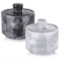 Marble Salt Cellars with Lids, 3.2 in, Set of 2
