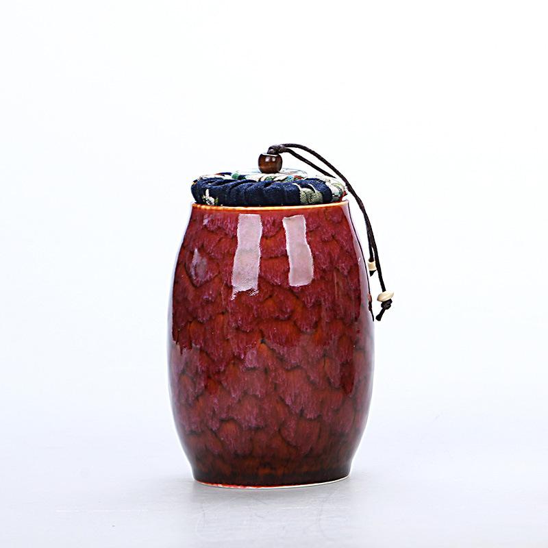 Reactive Glaze Ceramic Tea Canister, 300 ml