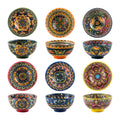 Bohemian Ceramic Dessert Bowls, Set of 6