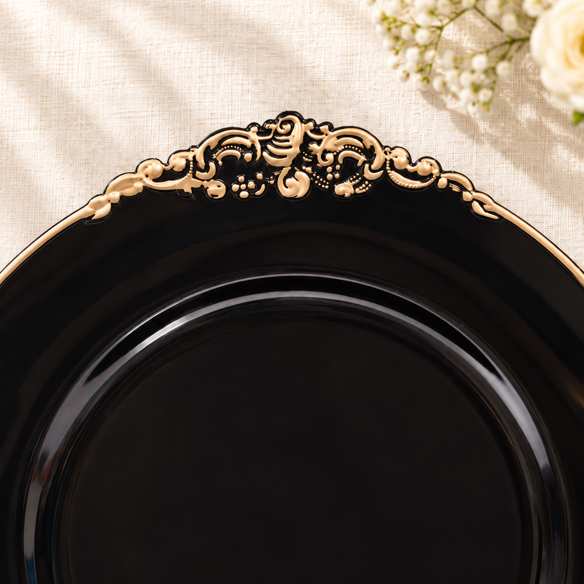 Plate, ornament detail. Representative arrangement; food and styling props not included.