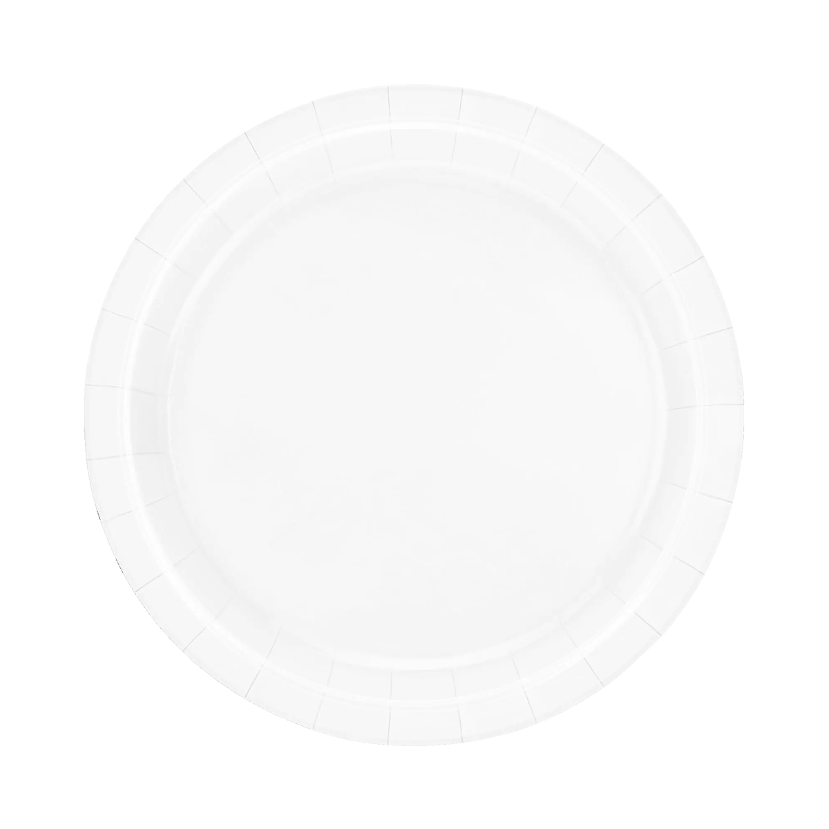 White 9-inch paper plate on white background