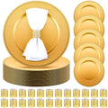Gold Charger Plates and Napkin Rings, 24 Sets