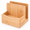 Bamboo napkin caddy — empty white hero