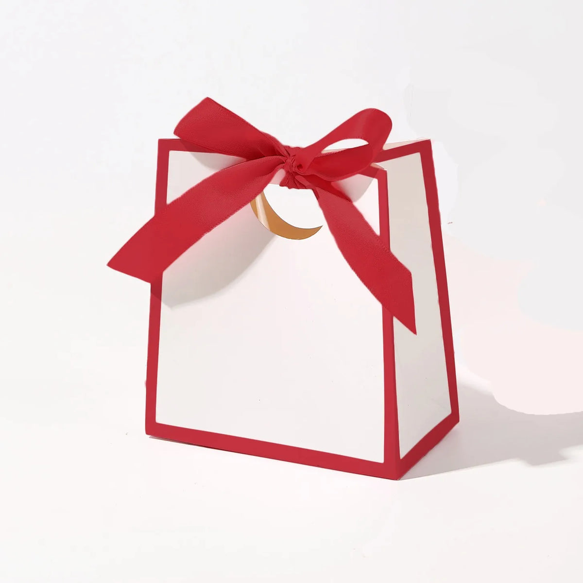 Colour-Border Mini Gift Bags with Ribbon Bows, 50-Pack