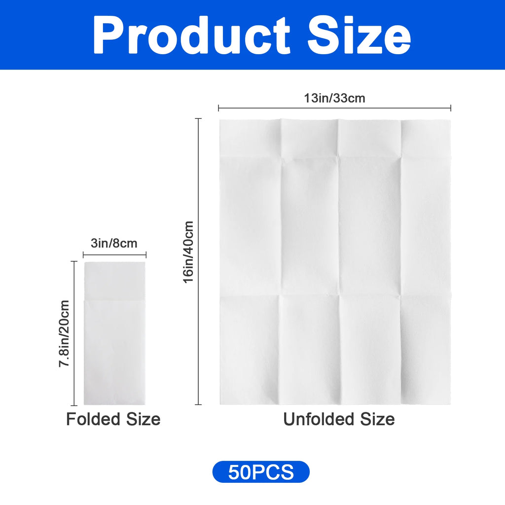 White Paper Napkins with Flatware Pocket, 13 x 15.75 in, 100-Pack