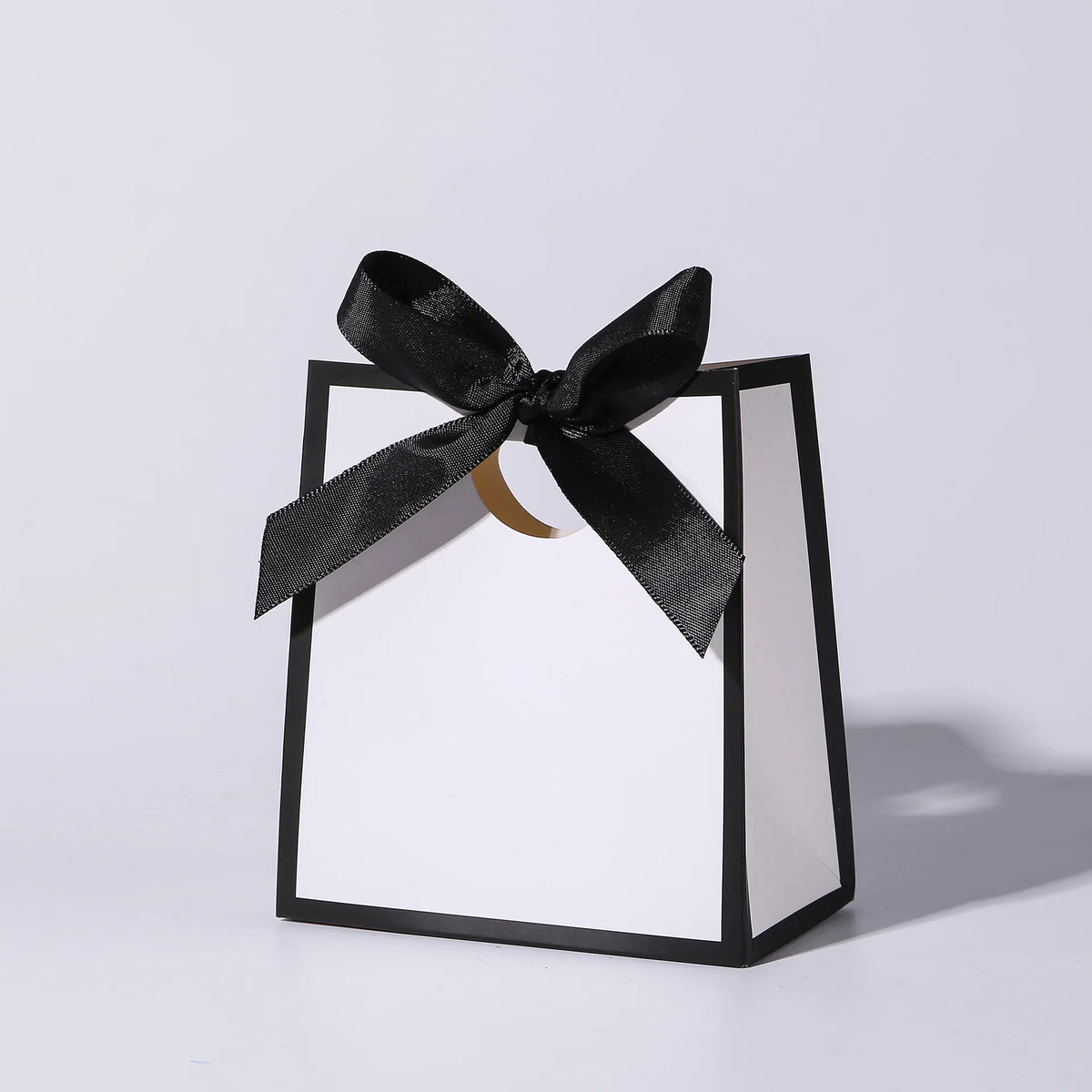 Colour-Border Mini Gift Bags with Ribbon Bows, 50-Pack