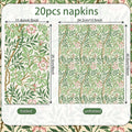 Dark Green Floral Paper Guest Napkins, 40 Count (2 Packs of 20)