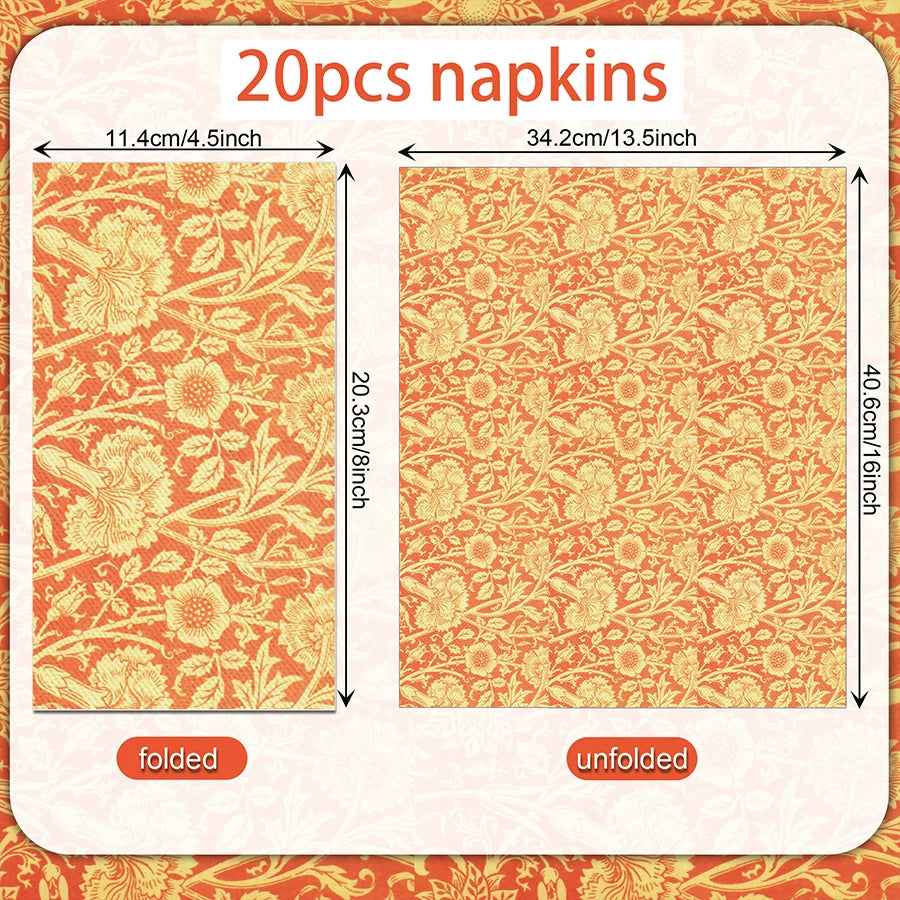 Blue Vine Paper Guest Napkins, 40 Count (2 Packs of 20)
