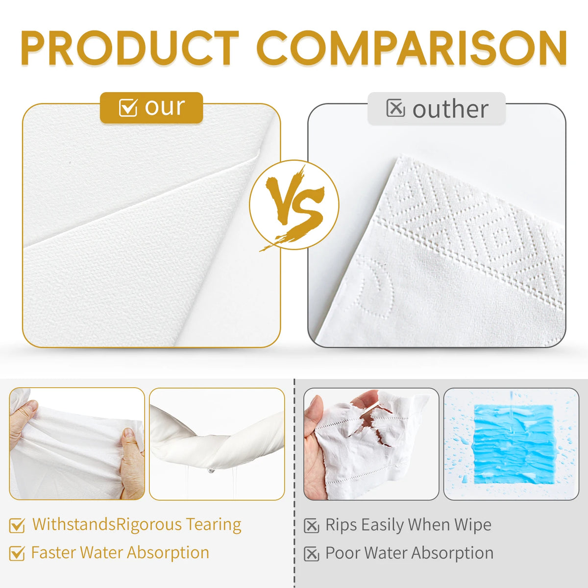 White Paper Napkins with Diagonal Flatware Pocket, 25 or 50 Pack