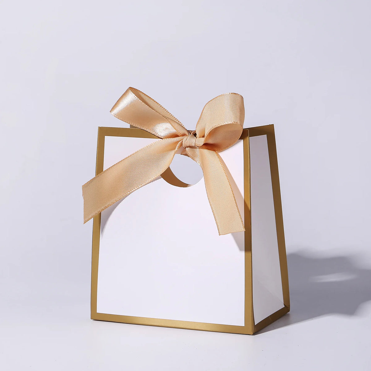 Colour-Border Mini Gift Bags with Ribbon Bows, 50-Pack