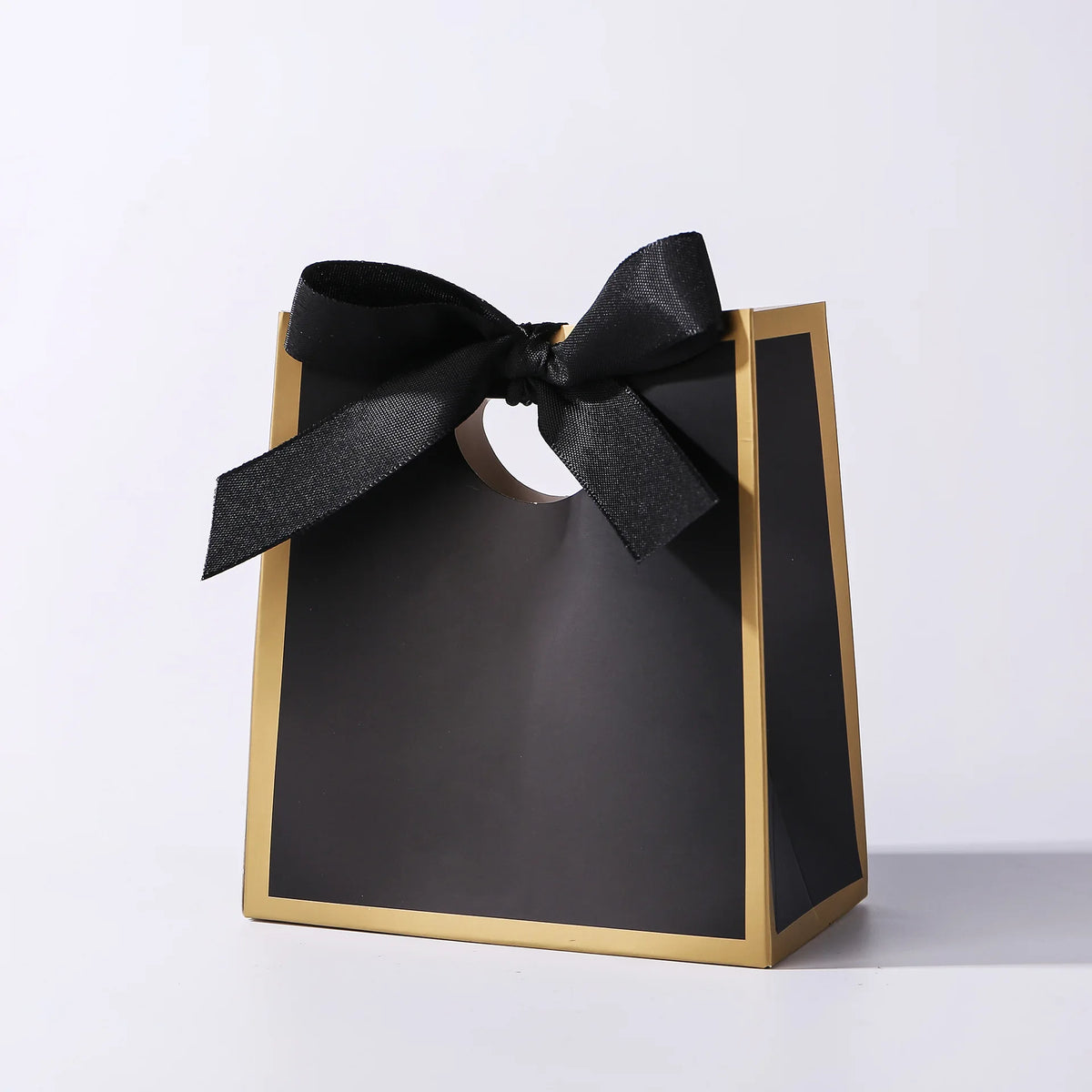 Colour-Border Mini Gift Bags with Ribbon Bows, 50-Pack