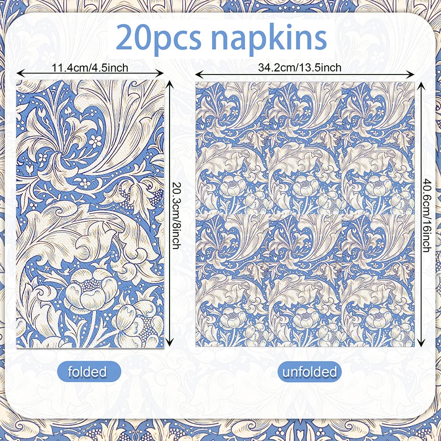 Orange Floral Paper Guest Napkins, 40 Count (2 Packs of 20)