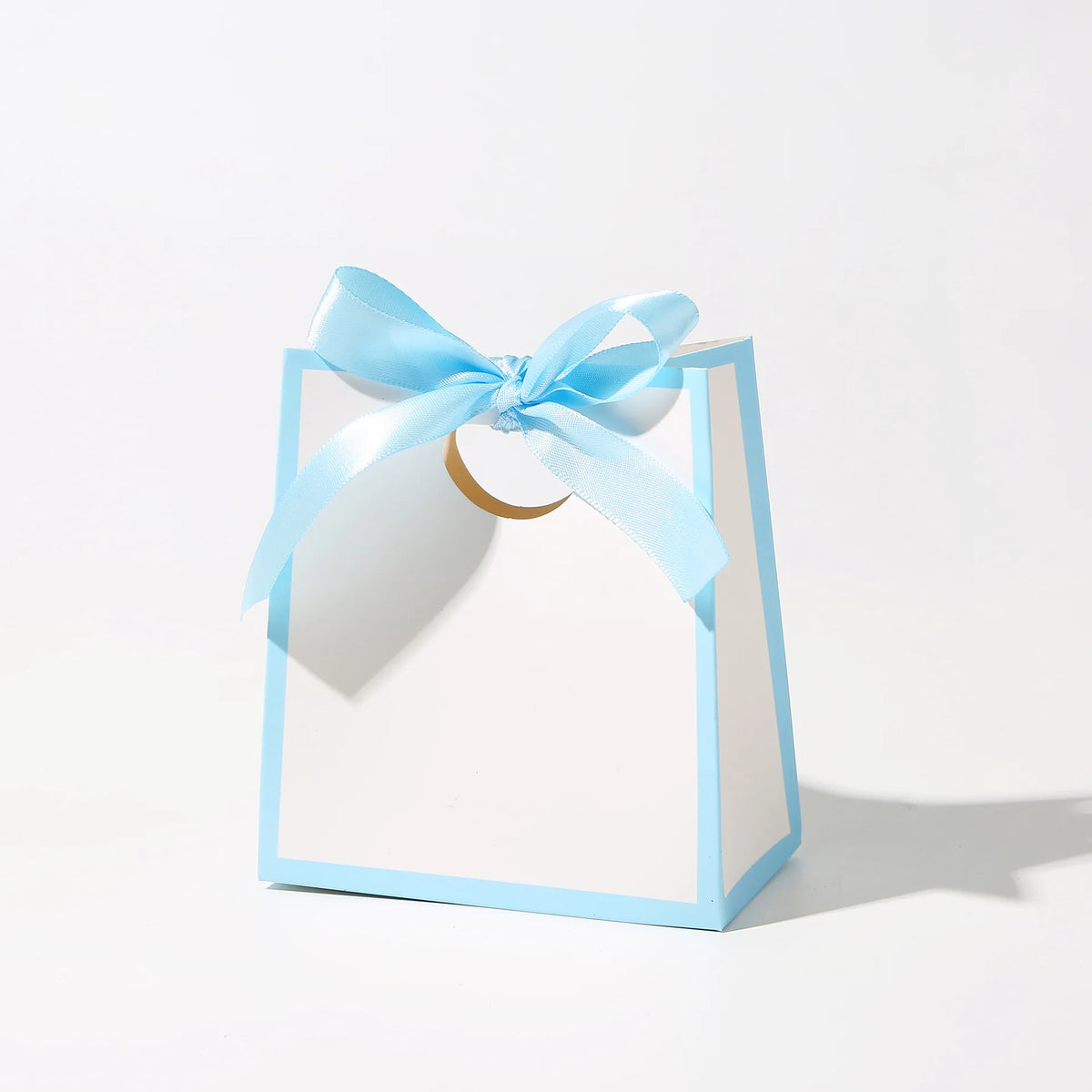 Colour-Border Mini Gift Bags with Ribbon Bows, 50-Pack