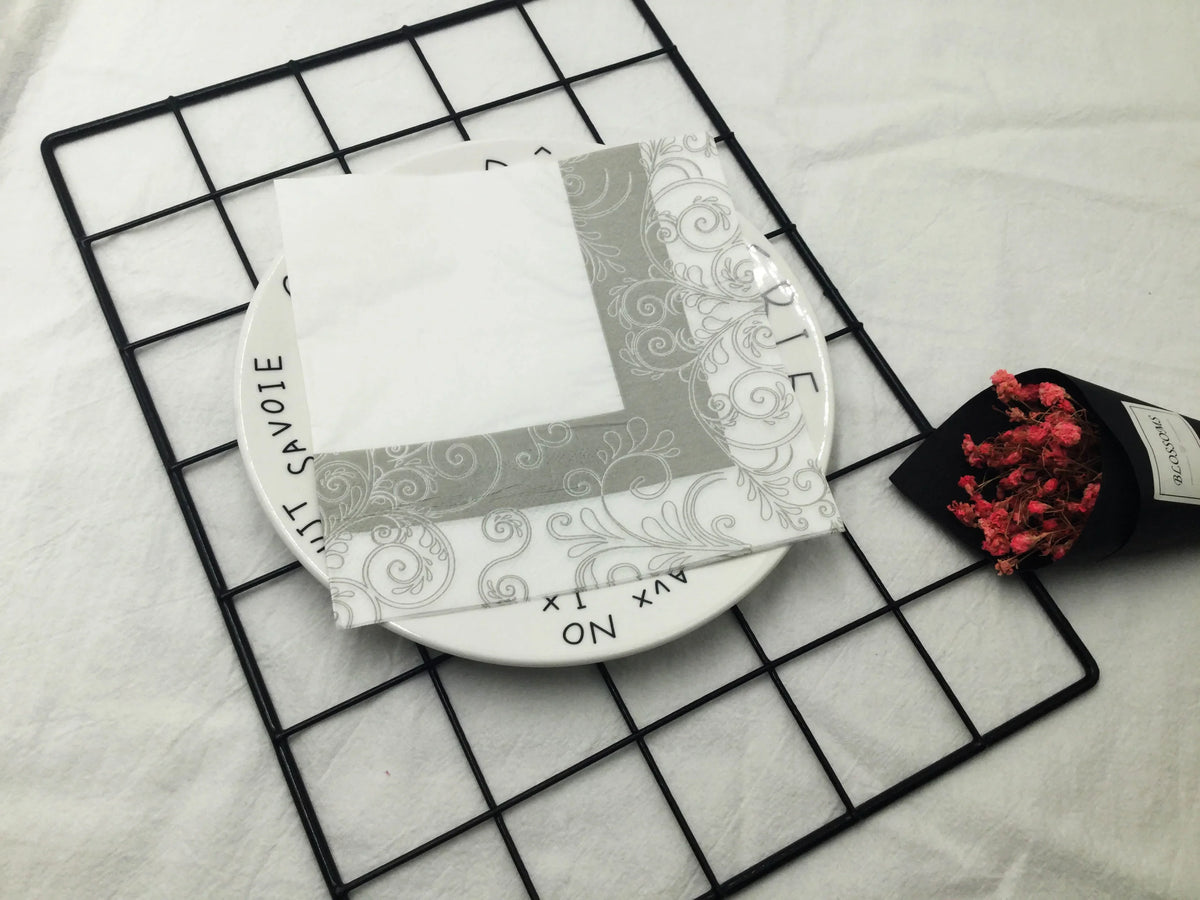 Lace Print Paper Napkins, Gold or Silver, 100-Pack (5 x 20)