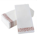 White Paper Guest Towels with Metallic Foil, 12 x 17 in, 50-Pack
