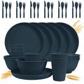 Wheat Straw Dinnerware Set, 36-Piece, Blue