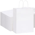 White Kraft Paper Gift Bags with Handles, 10 x 5 x 13 in, 100 ct