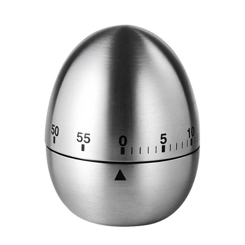 Stainless Steel Egg Kitchen Timer - Mechanical, No Batteries