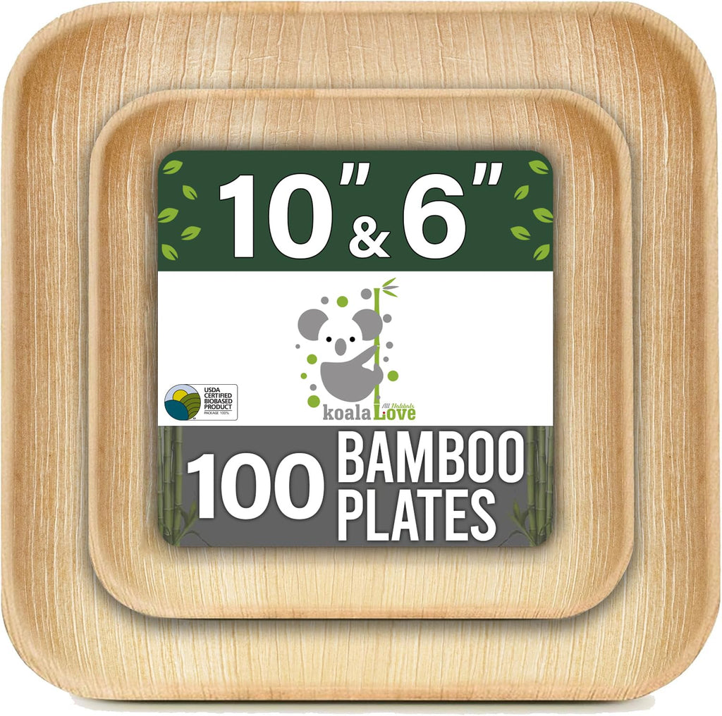 Palm Leaf Plates, 10 in and 6 in, 100 pc