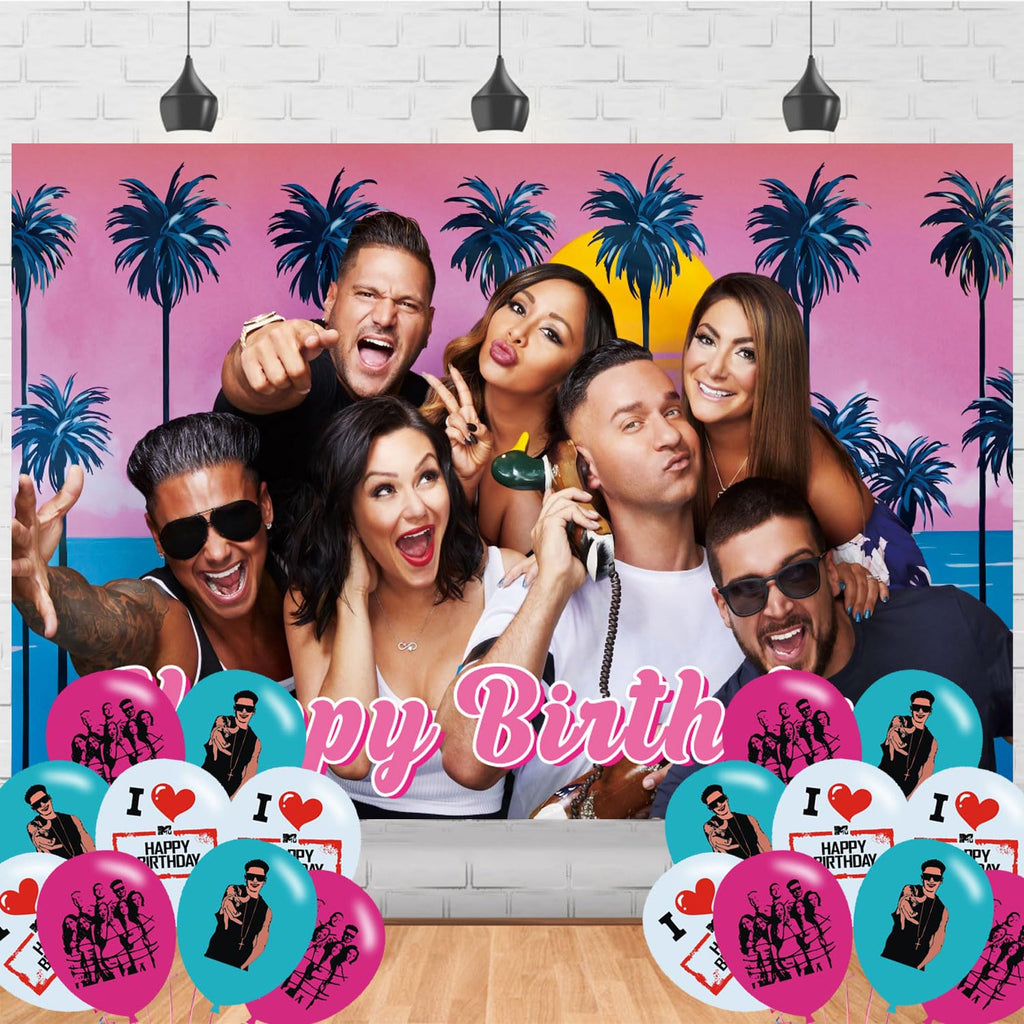 Jersey Shore Birthday Party Backdrop, 5 × 3 ft