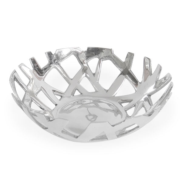 Openwork Metal Fruit and Bread Bowl, Silver, 12 in