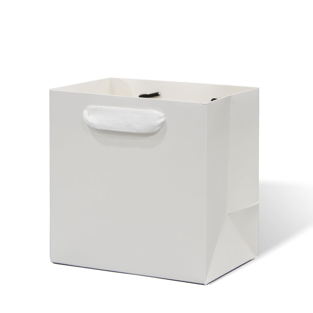 White Square Paper Gift Bags with Ribbon Handles, 10 x 5 x 10 in, 10 ct
