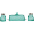 Adeline Embossed Glass Butter Dish and Shaker Set