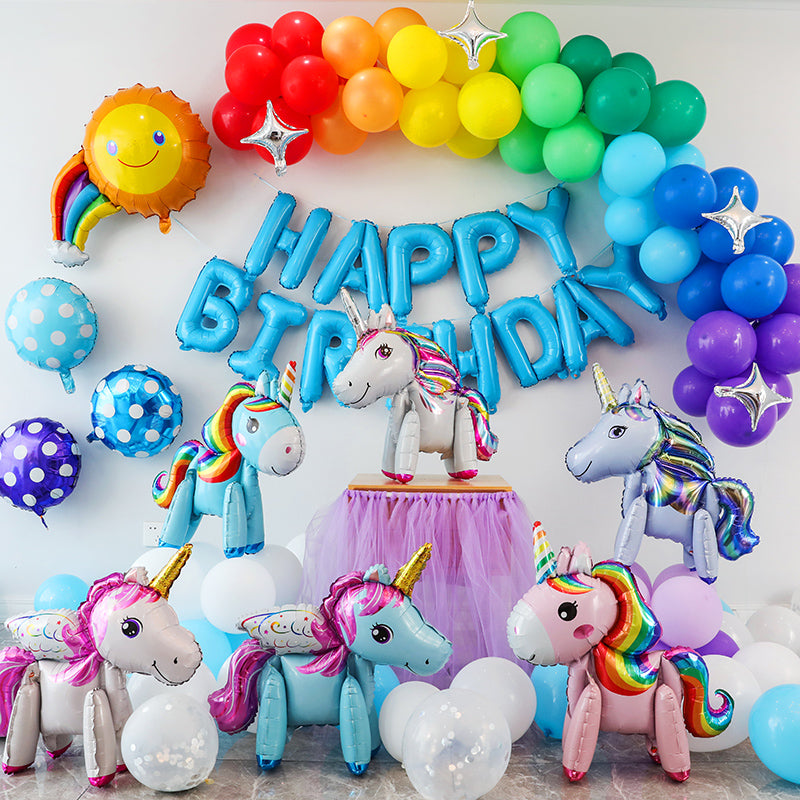 Rainbow Unicorn Birthday Balloon Decoration Kit