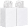 White Kraft Paper Bags with Handles, 5.25 x 3.2 x 8 in, 150 ct