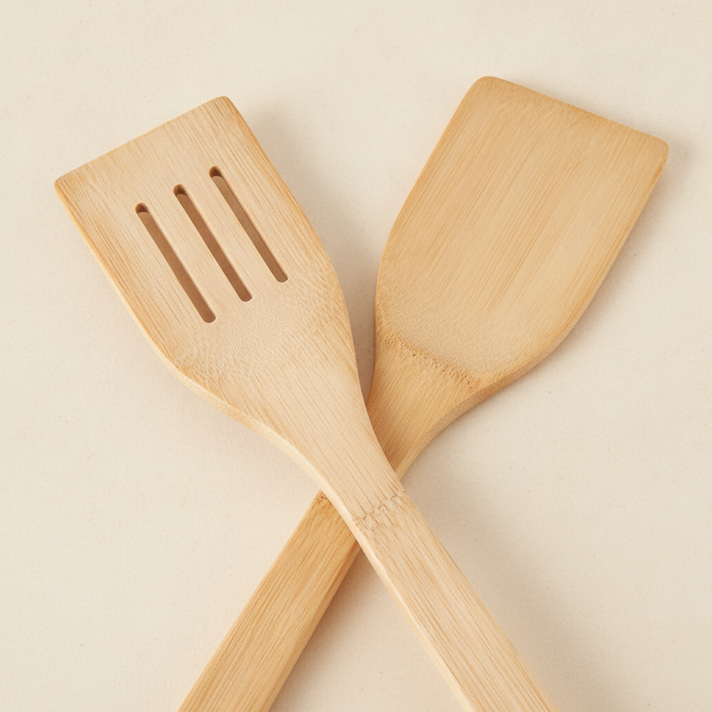 Close-up detail of natural bamboo grain and slotted head