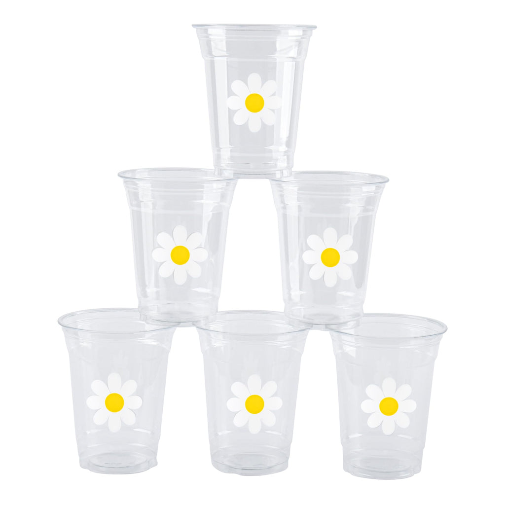 Daisy Print Clear Party Cups, 12 oz, 100 ct — view 2