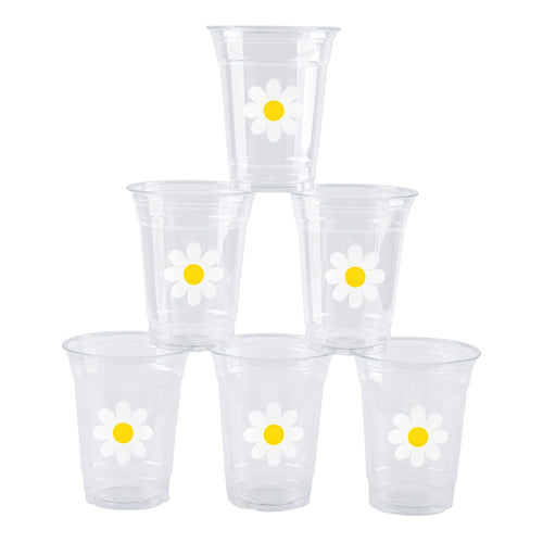 Daisy Print Clear Party Cups, 12 oz, 100 ct — view 2